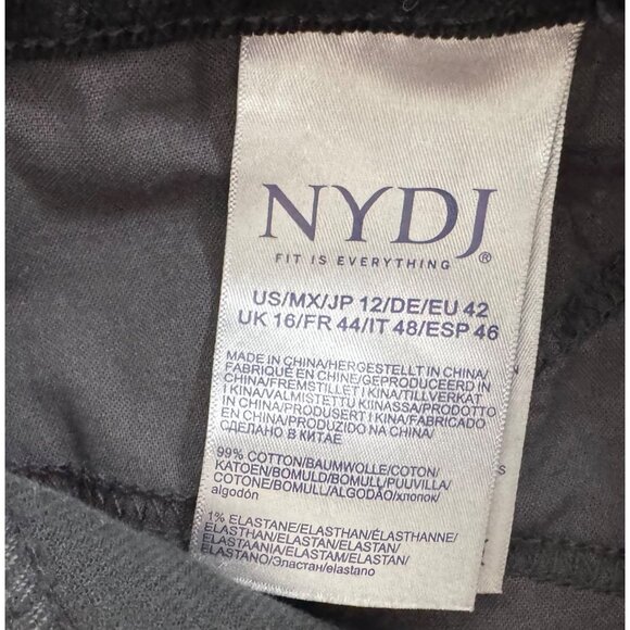 NYDJ Teresa Wide leg Corduroy Pants lift tuck black 90s sz 12 - Picture 9 of 9